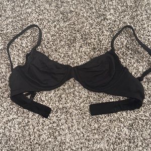 SKIMS 32B Unlined Underwire Black Bra